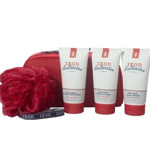 Men’s IZOD athletic 5-pc travel Dopp bag for men perfect gifts NWT